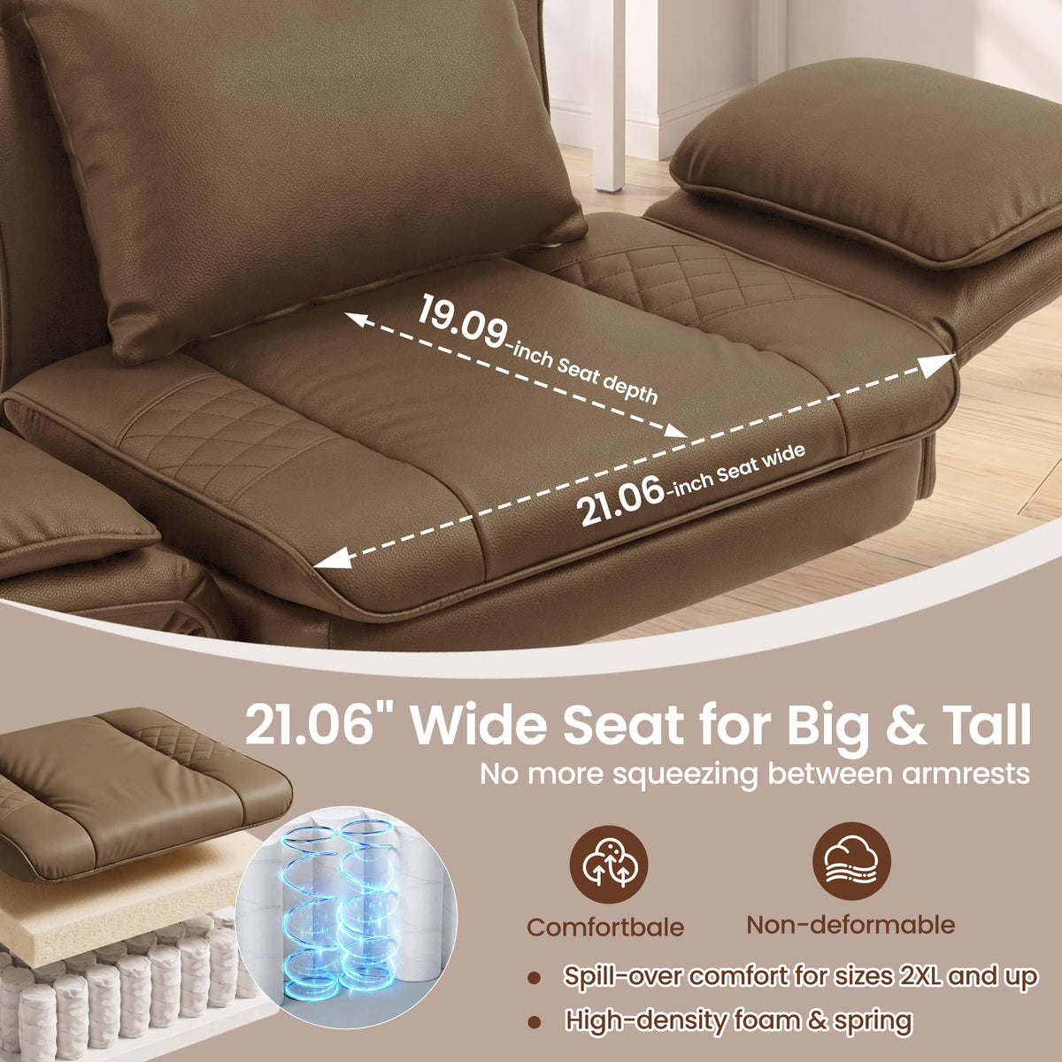 3D Kneading Massage Office Chair with Footrest V973388