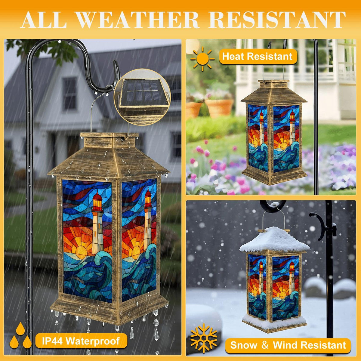 Solar Powered Waterproof Outdoor Hanging Lantern Q122