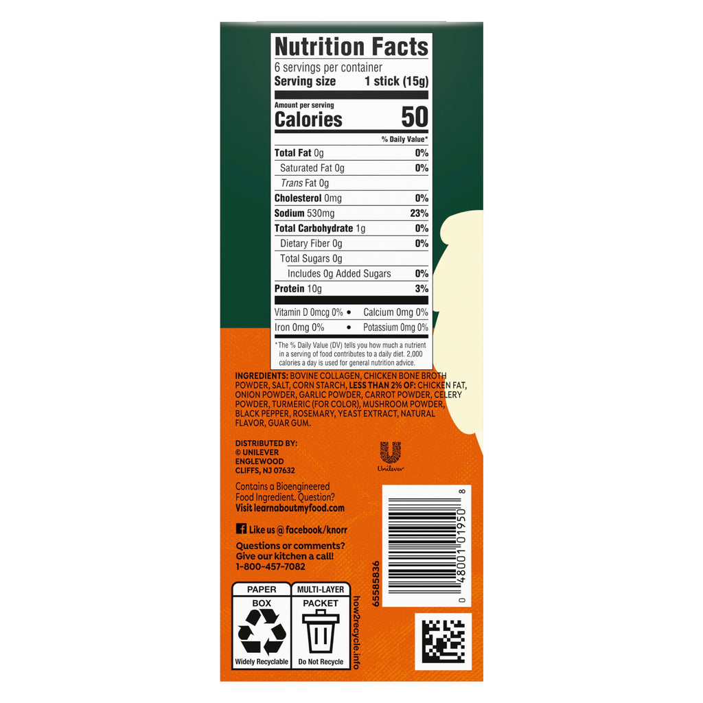 Chicken Bone Broth Instant Powder Mix Packets, 6 Count L22781