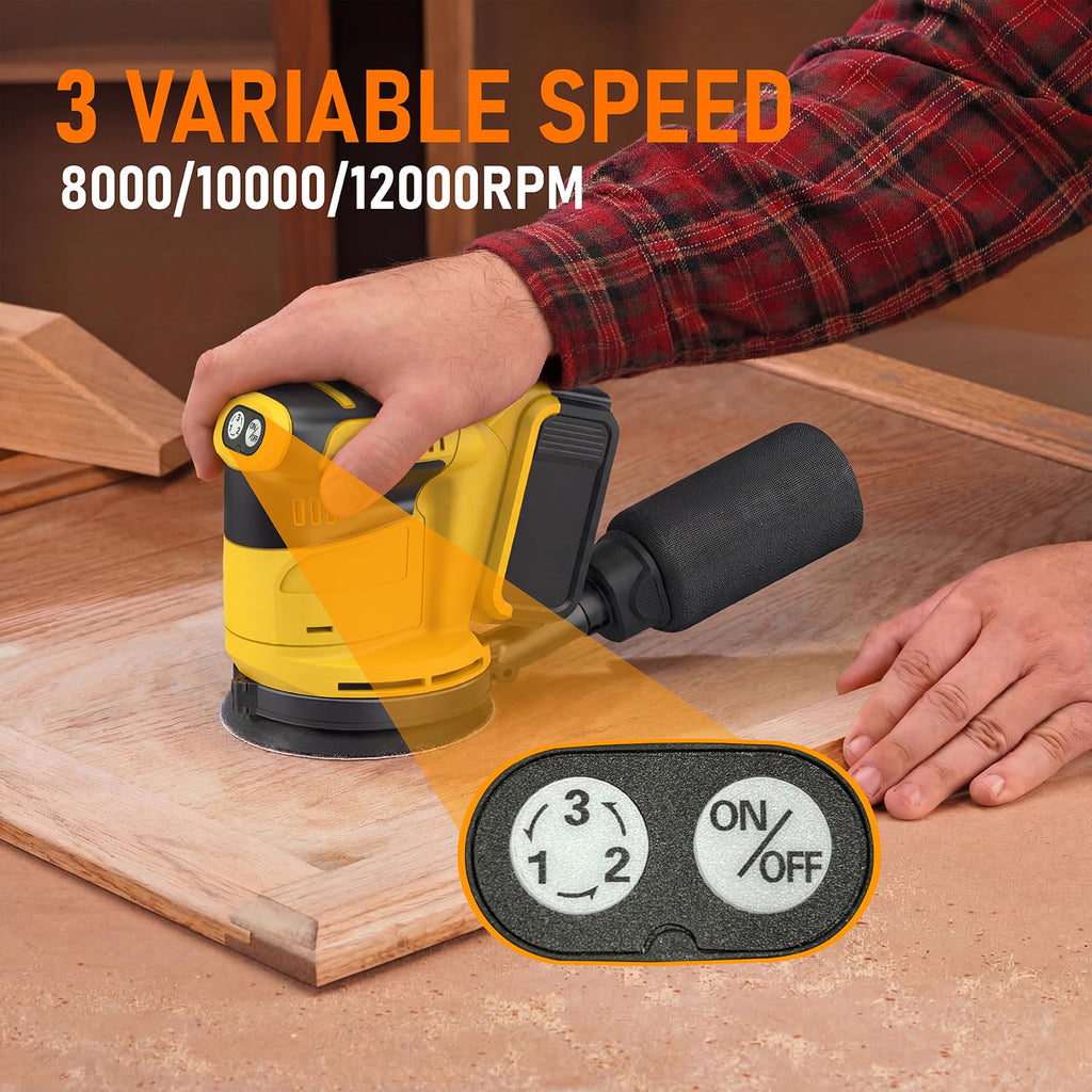 5" Cordless Random Orbital Sander with Storage Bag C8101