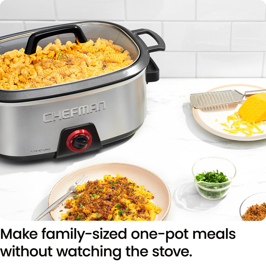 6-Quart Electric Slow Cooker with Removable Nonstick Insert Y8497