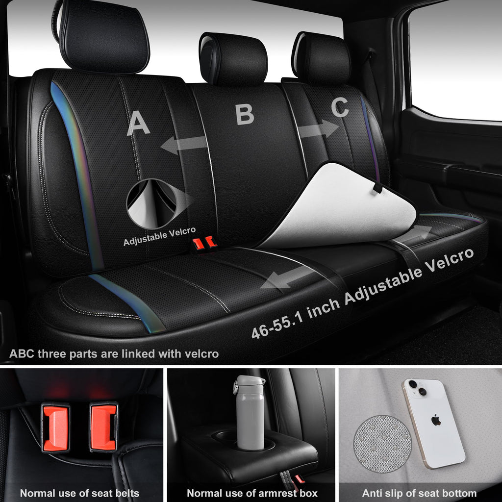 Nappa Leather Car Seat Covers 5 Seats Full Set J9975