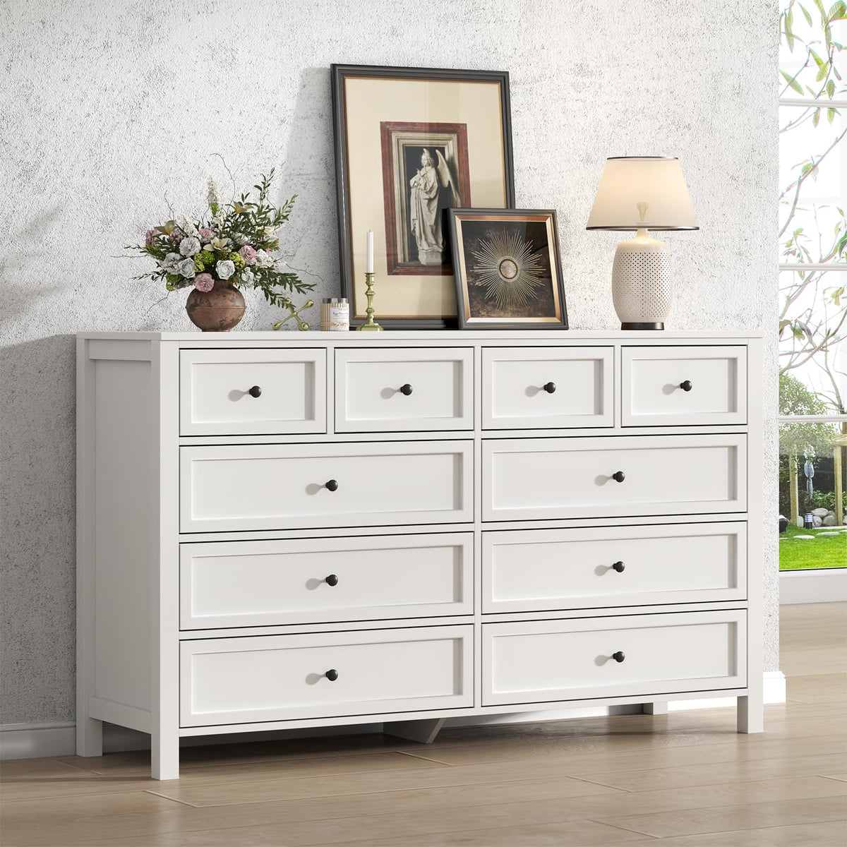 White 10 Drawers Dresser I6006