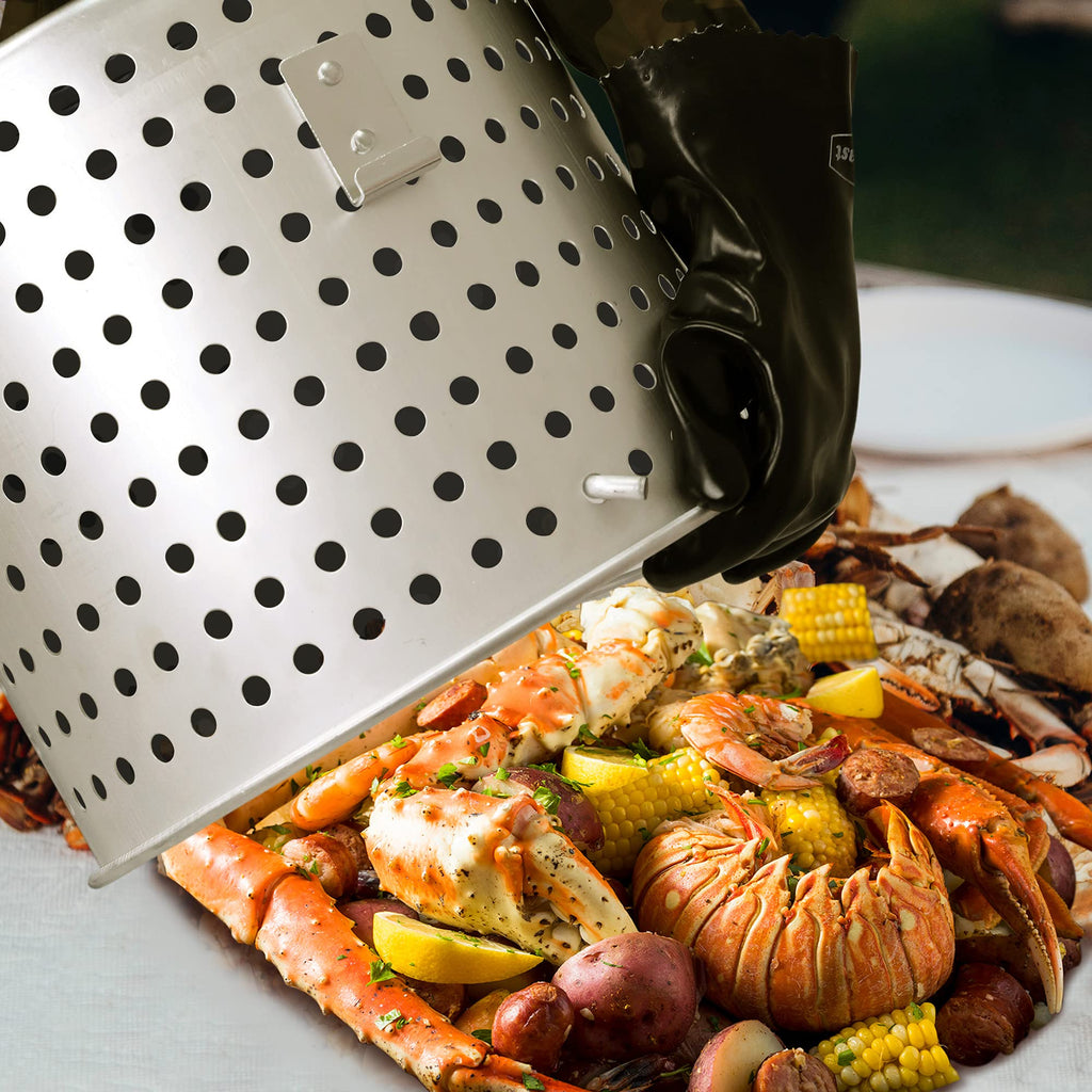 60 Qt. Seafood Boil Pot with Basket and Burner W4870