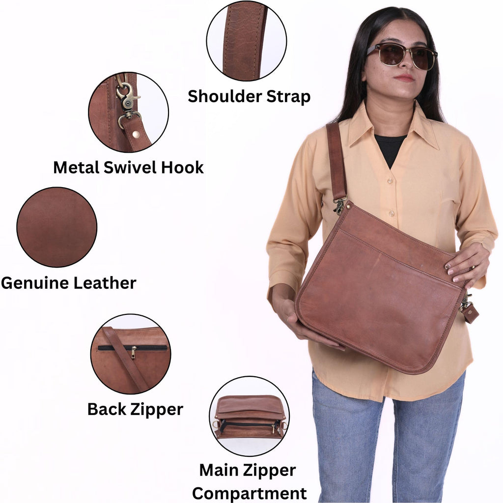 Genuine Leather Crossbody Purse X221329