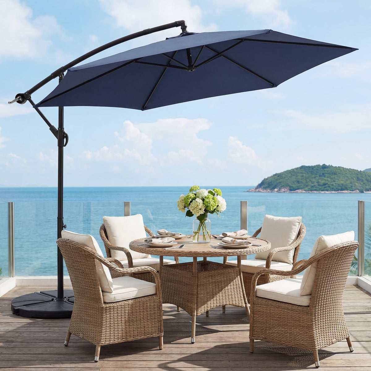 Offset Cantilever Patio Umbrella with Tilt and Crank B635