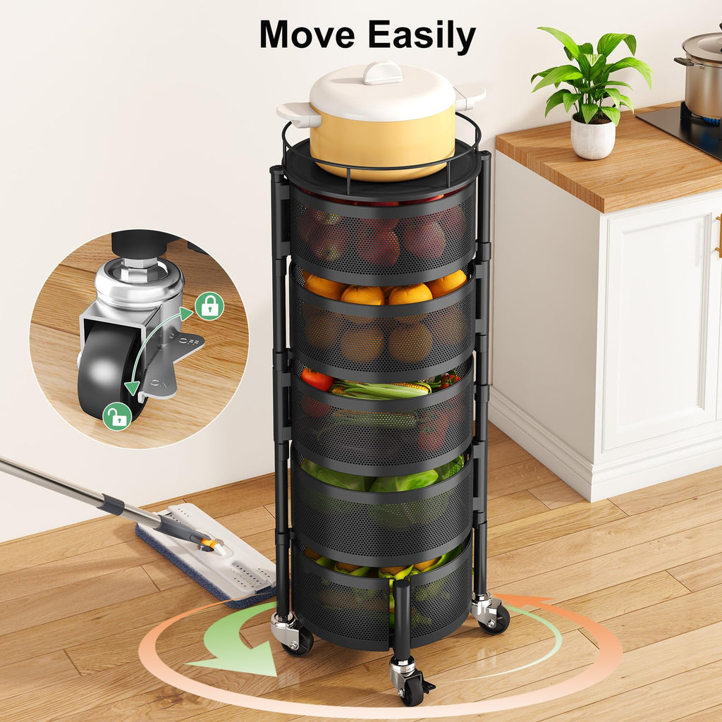 5 Tier Rotating Fruit Vegetable Basket Stand N1288