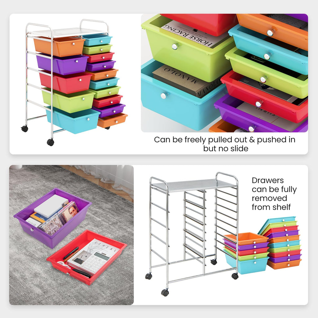 15 Drawer Rolling Storage Cart F6721