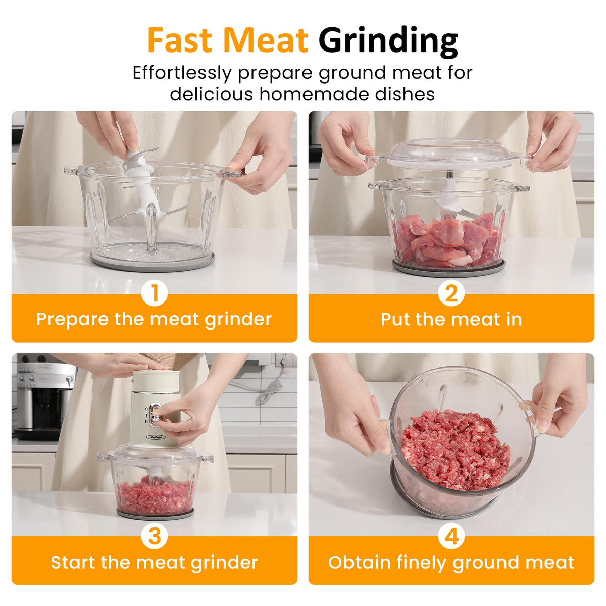 4-in-1 Electric Food Chopper & Small Food Processor B303957