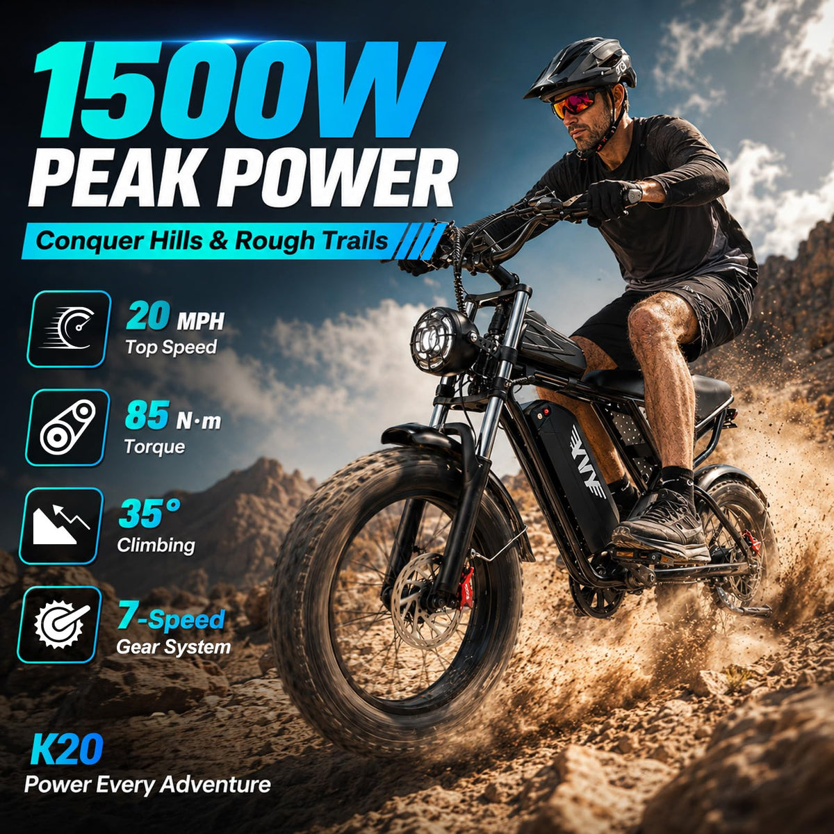 48V 1500W 20" Fat Tire Electric Bike Z423