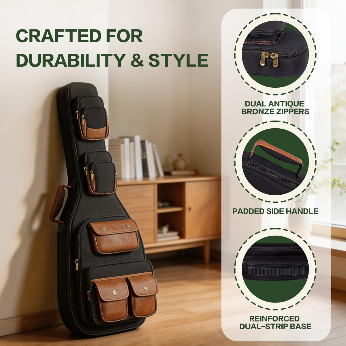 40" Electric Guitar Bag 900D Waterproof 0.5" Padding U121
