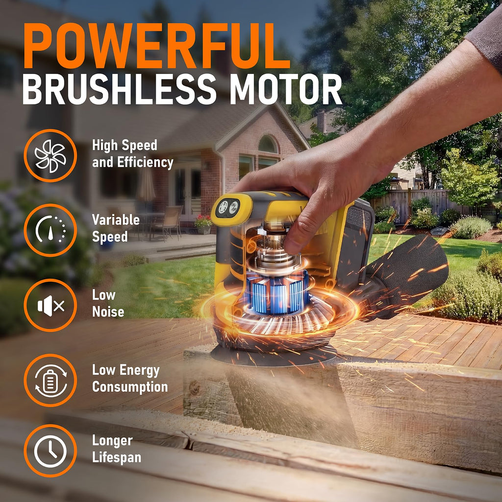 5" Cordless Random Orbital Sander with Storage Bag C8101