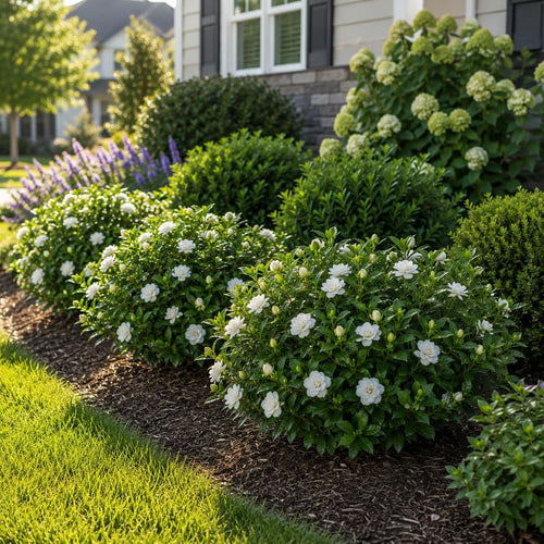 2 Large Trade Gallon Gardenia Jasminoides Fragrant Evergreen Shrub V154409
