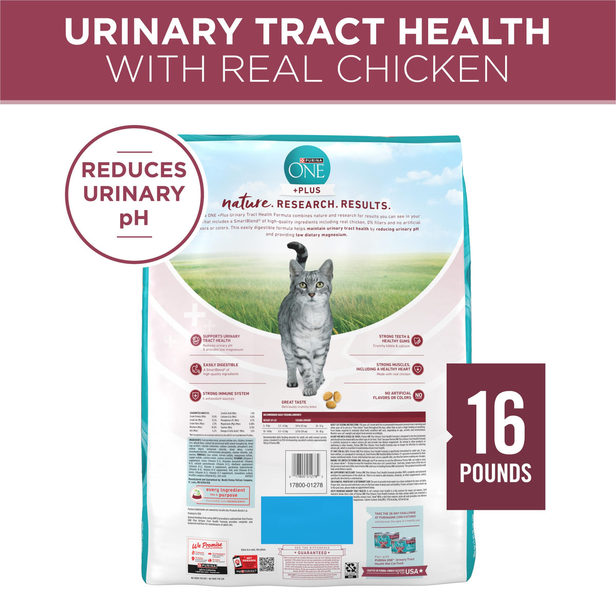 High Protein Urinary Tract Health Dry Cat Food 16 lb Bag M390310