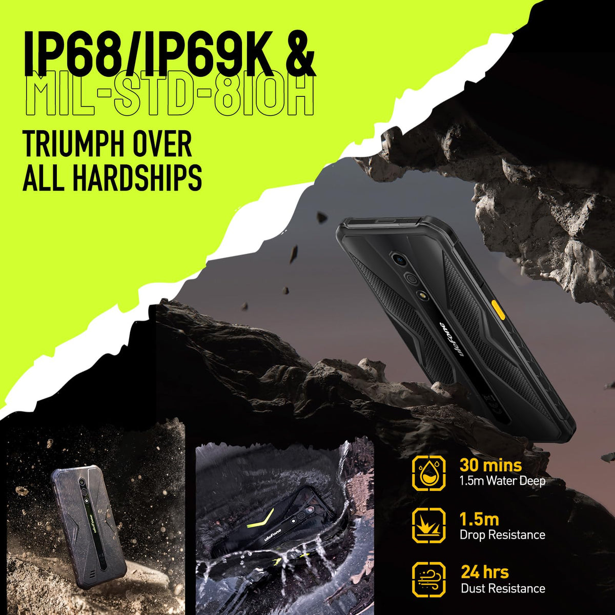 Black Rugged Smartphone O64790