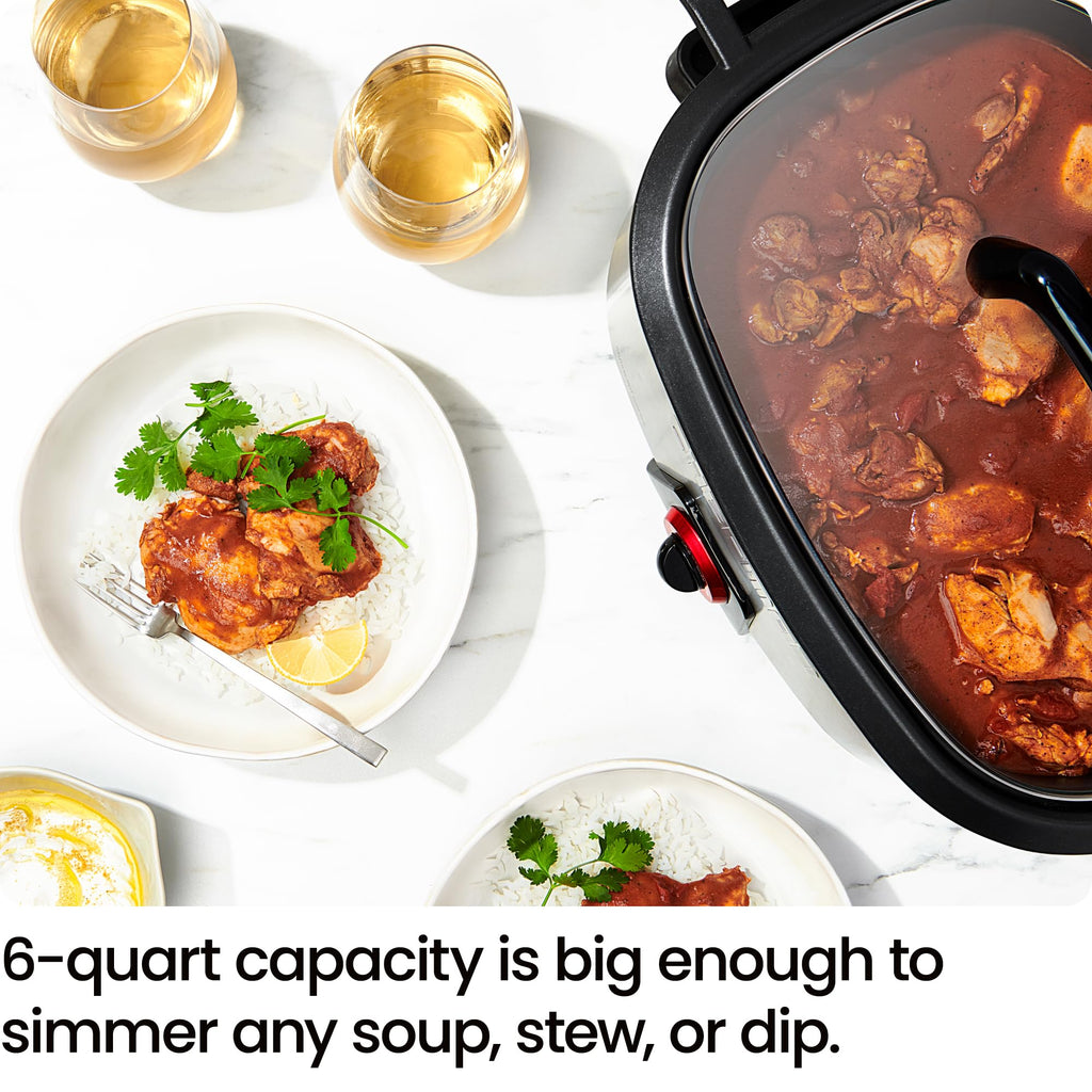 6-Quart Electric Slow Cooker with Removable Nonstick Insert Y8497