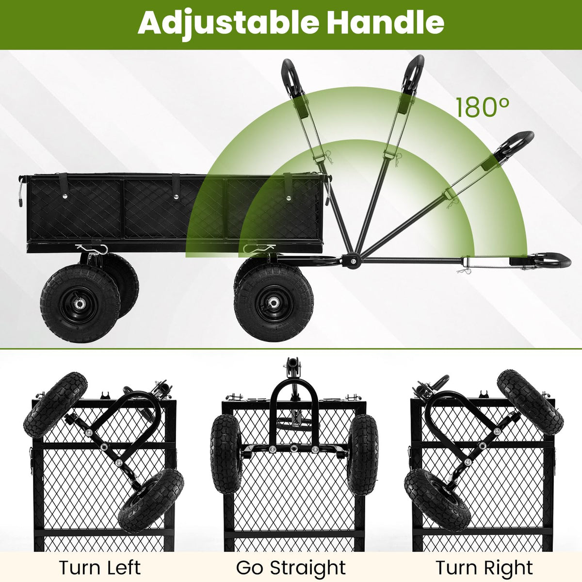 Heavy Duty Metal Garden Cart with Removable Liner H91877