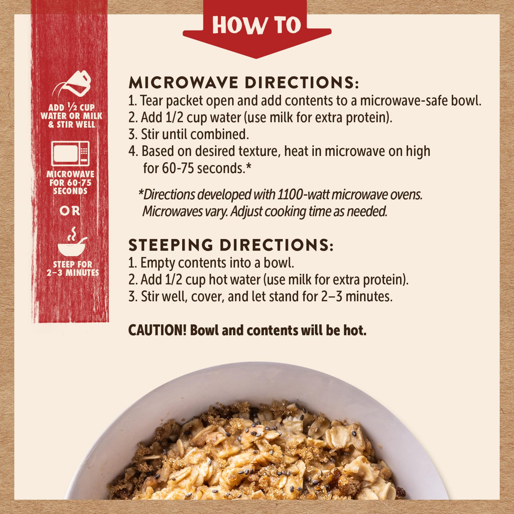 Instant Oatmeal, Maple Brown Sugar, High Protein, 6pk R816
