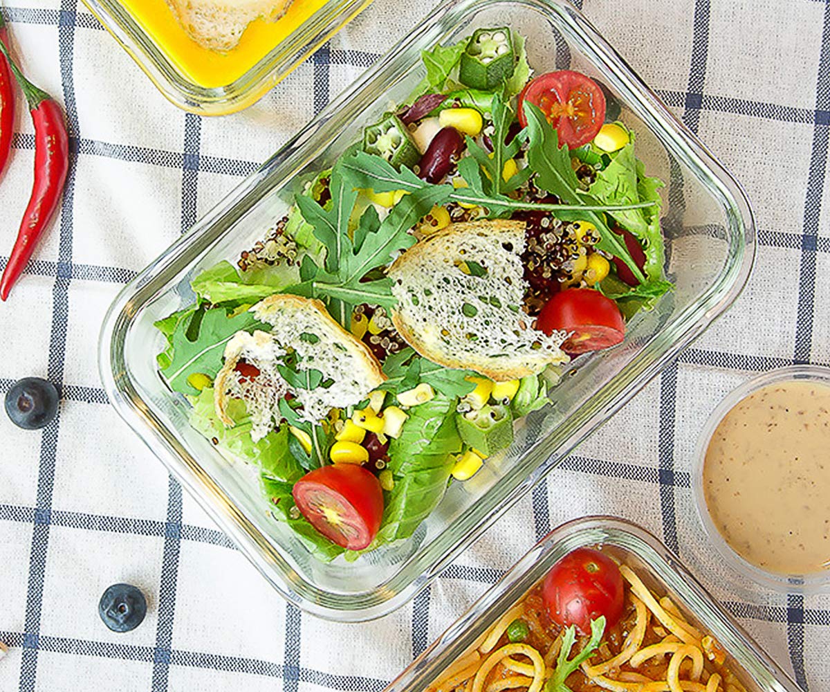 30 oz Glass Food Storage Containers with Lids P7941