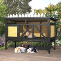 46.7" Wooden Rabbit Hutch with Removable Tray O3229