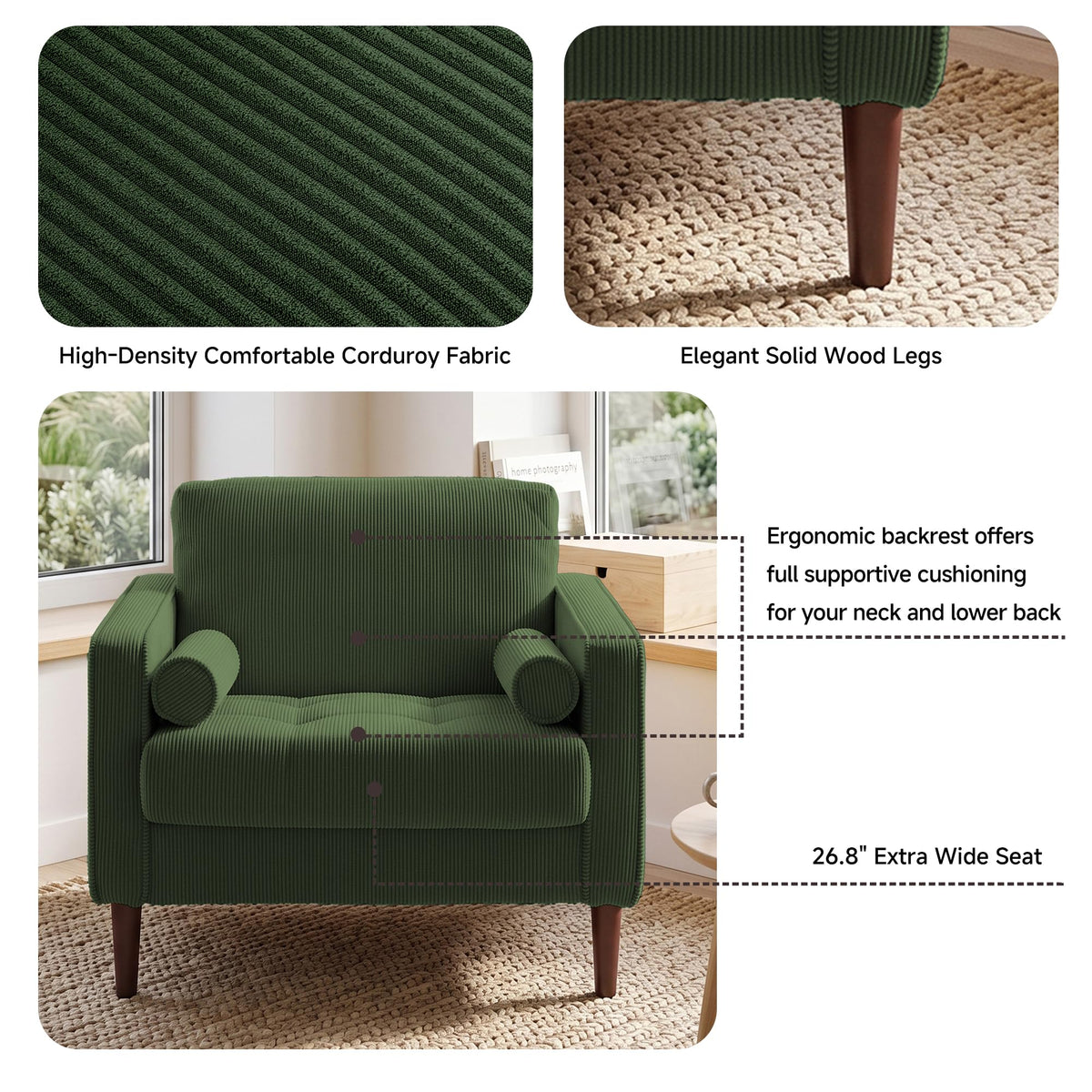 Green Accent Chairs Set of 2 G20034