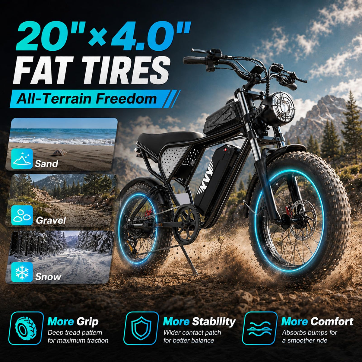 48V 1500W 20" Fat Tire Electric Bike Z423