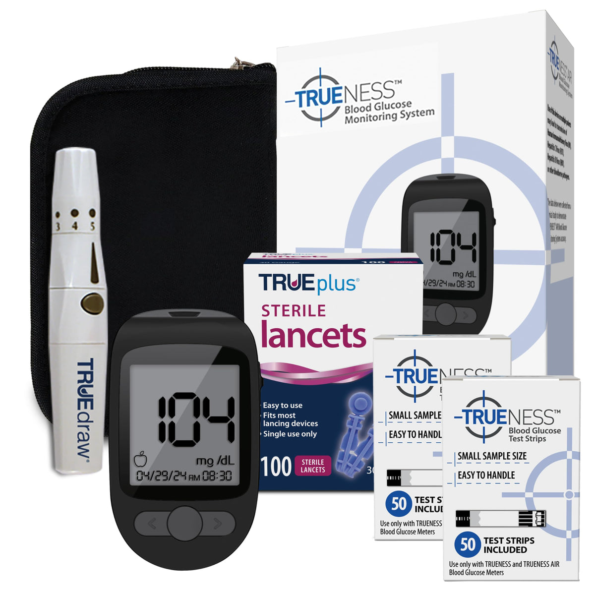 Blood Glucose Meter Kit with Testing Supplies P91886