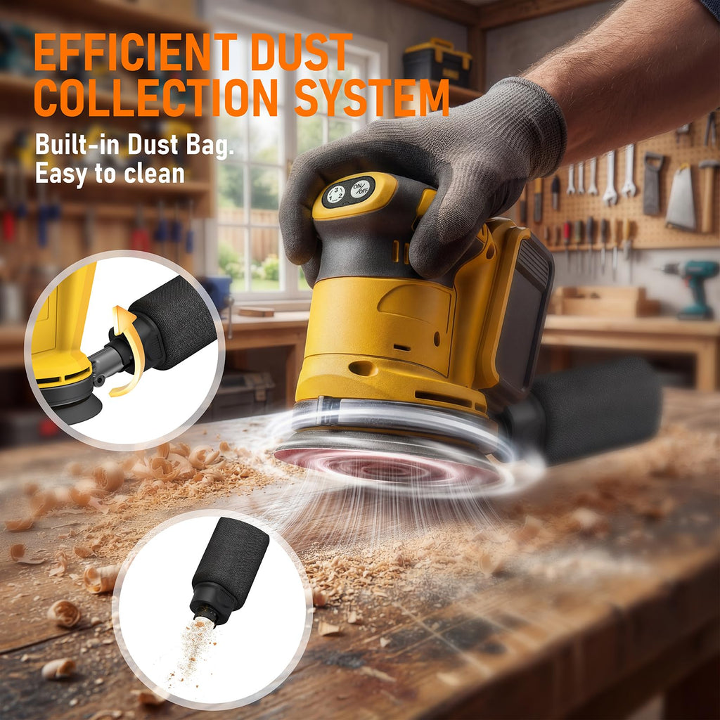 5" Cordless Random Orbital Sander with Storage Bag C8101
