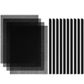 Black 4 Pcs Plastic Mesh Sheets N590751