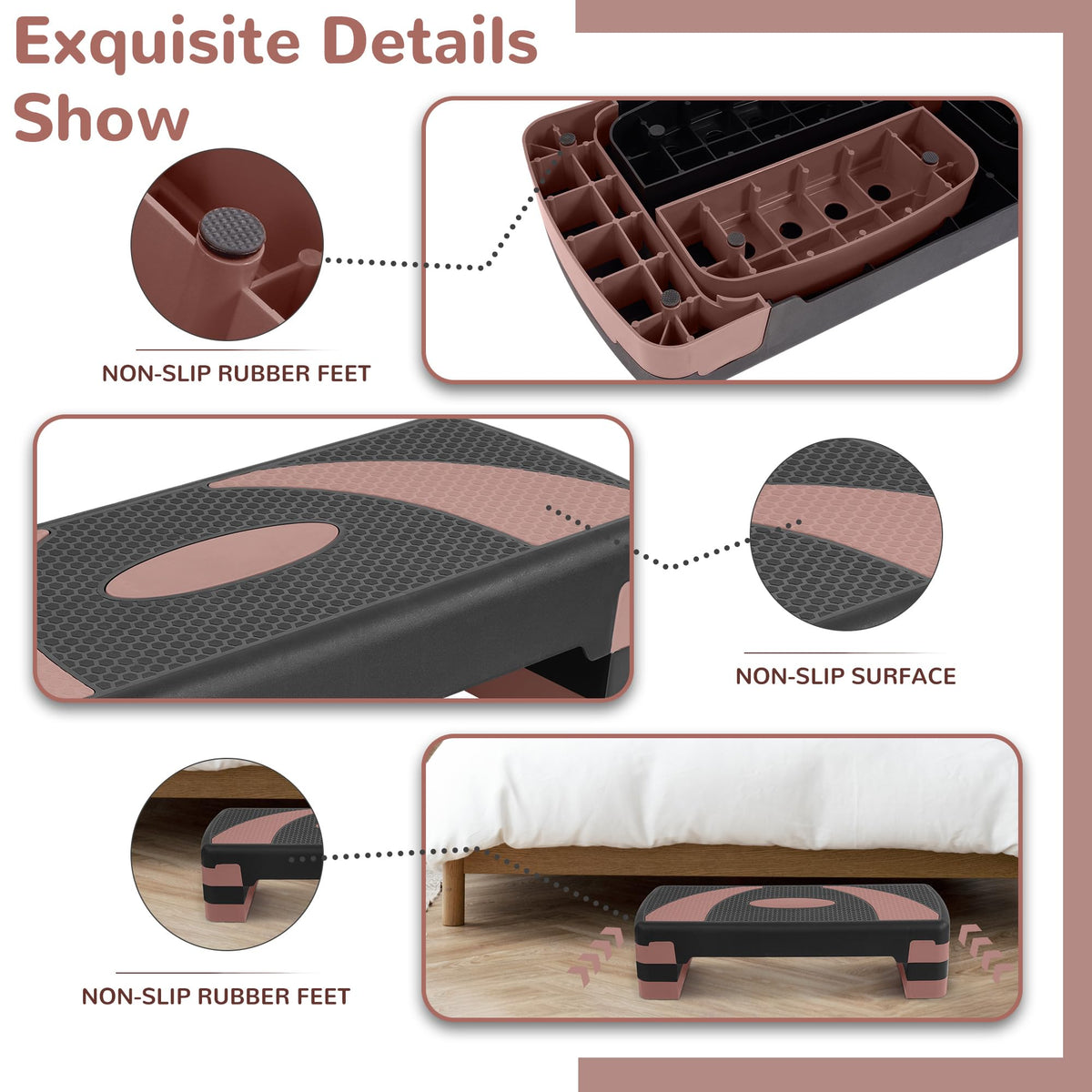 Adjustable Step Aerobic Platform with Risers Y5156