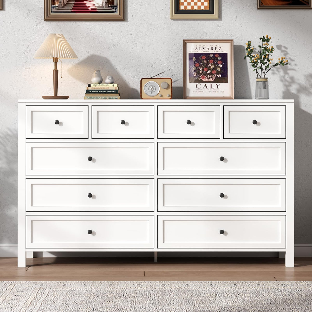 White 10 Drawers Dresser I6006