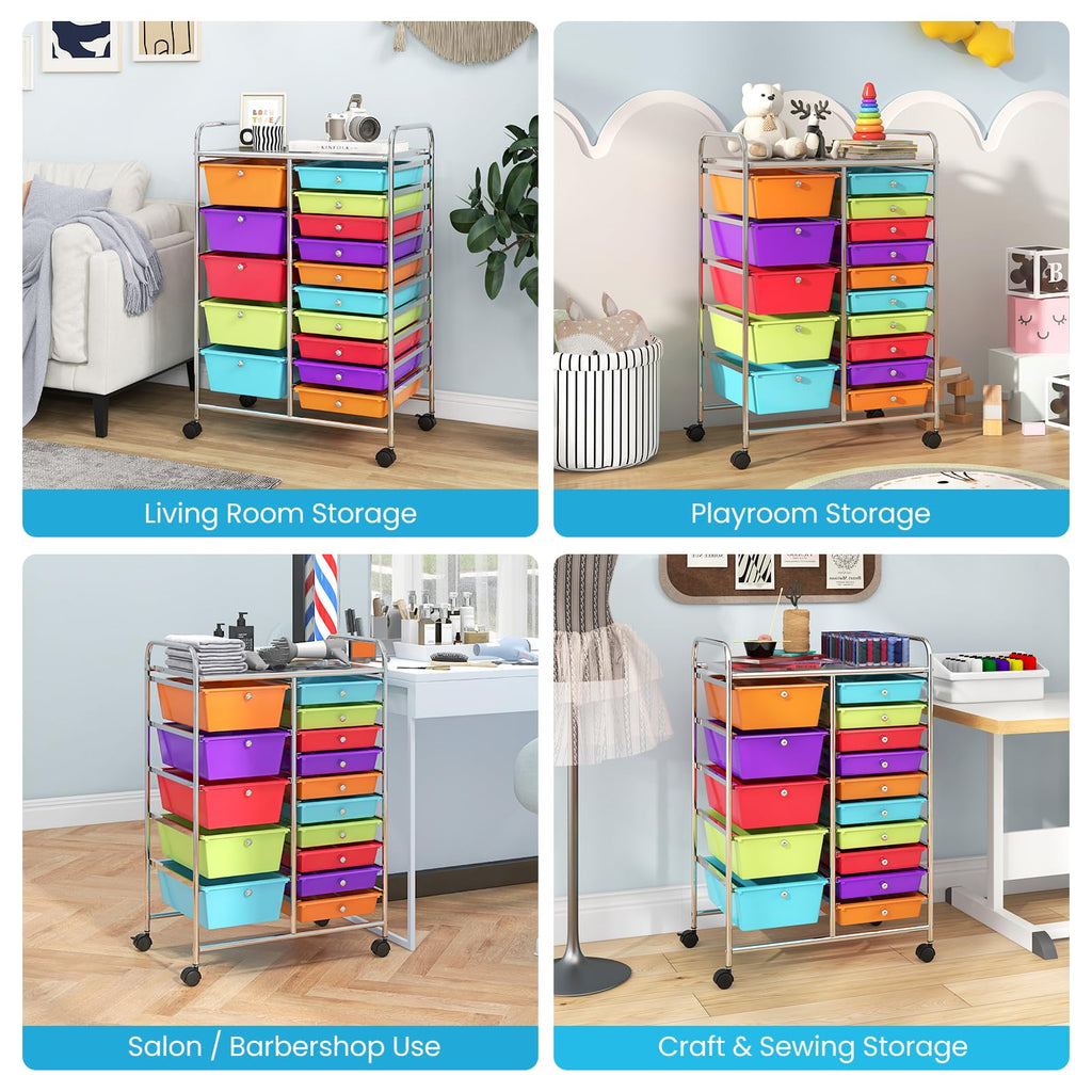 15 Drawer Rolling Storage Cart F6721