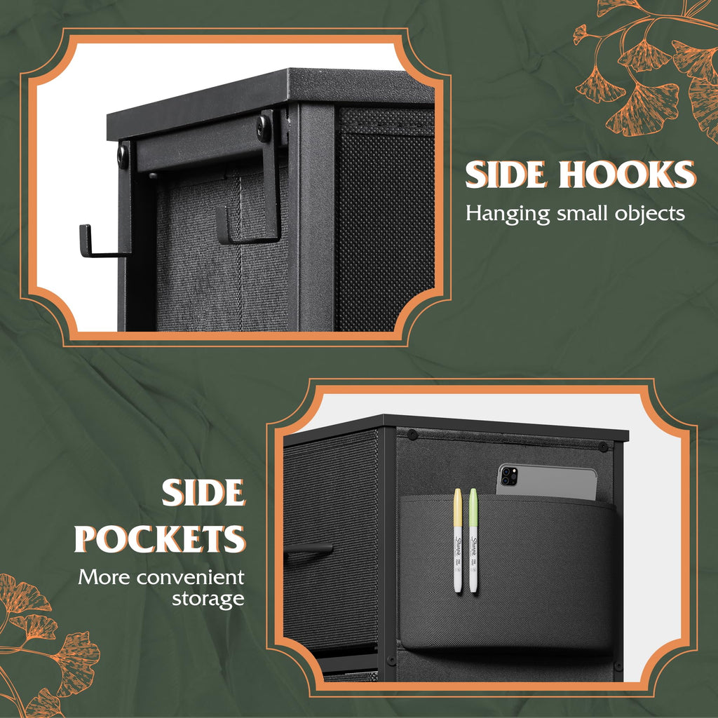 Black 10 Drawer Fabric Dresser D438047