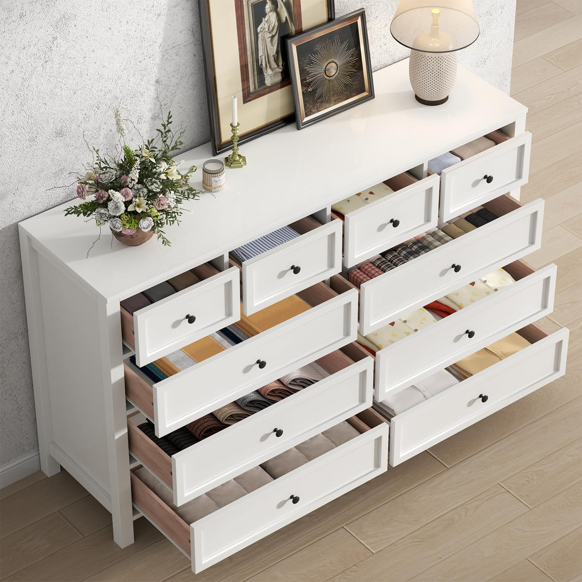 White 10 Drawers Dresser I6006