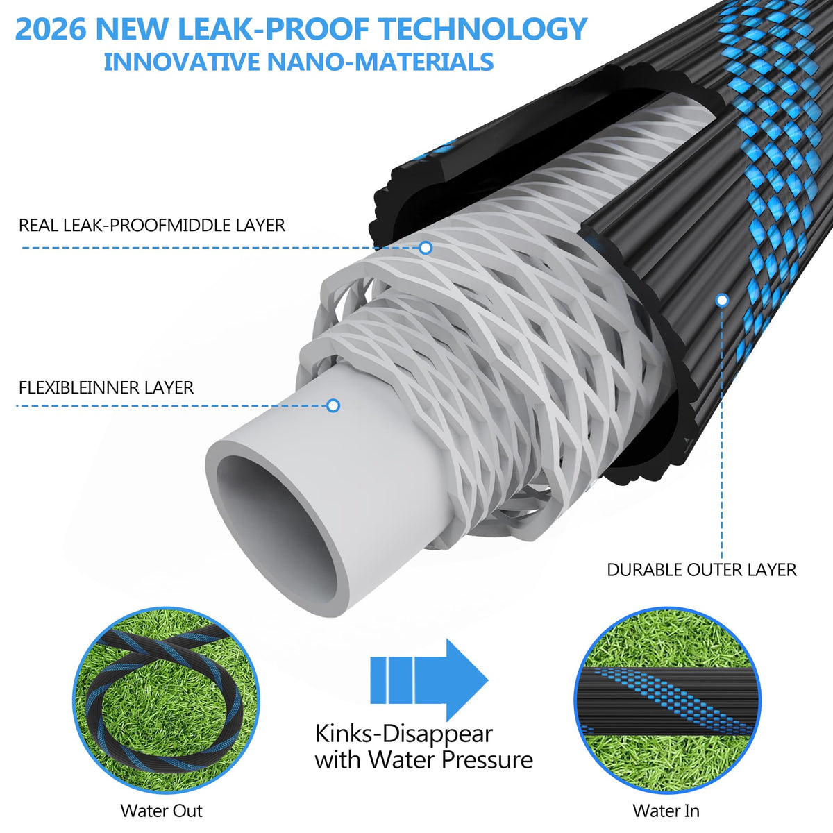 100FT Flexible Kink-Free Garden Hose I278693