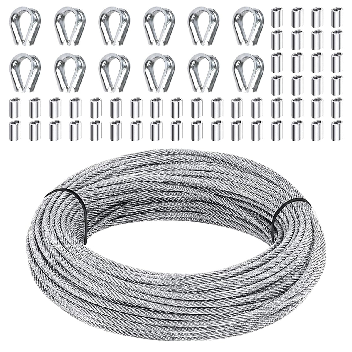 1/8 inch Stainless Steel Wire Rope Kit, 33ft R77109