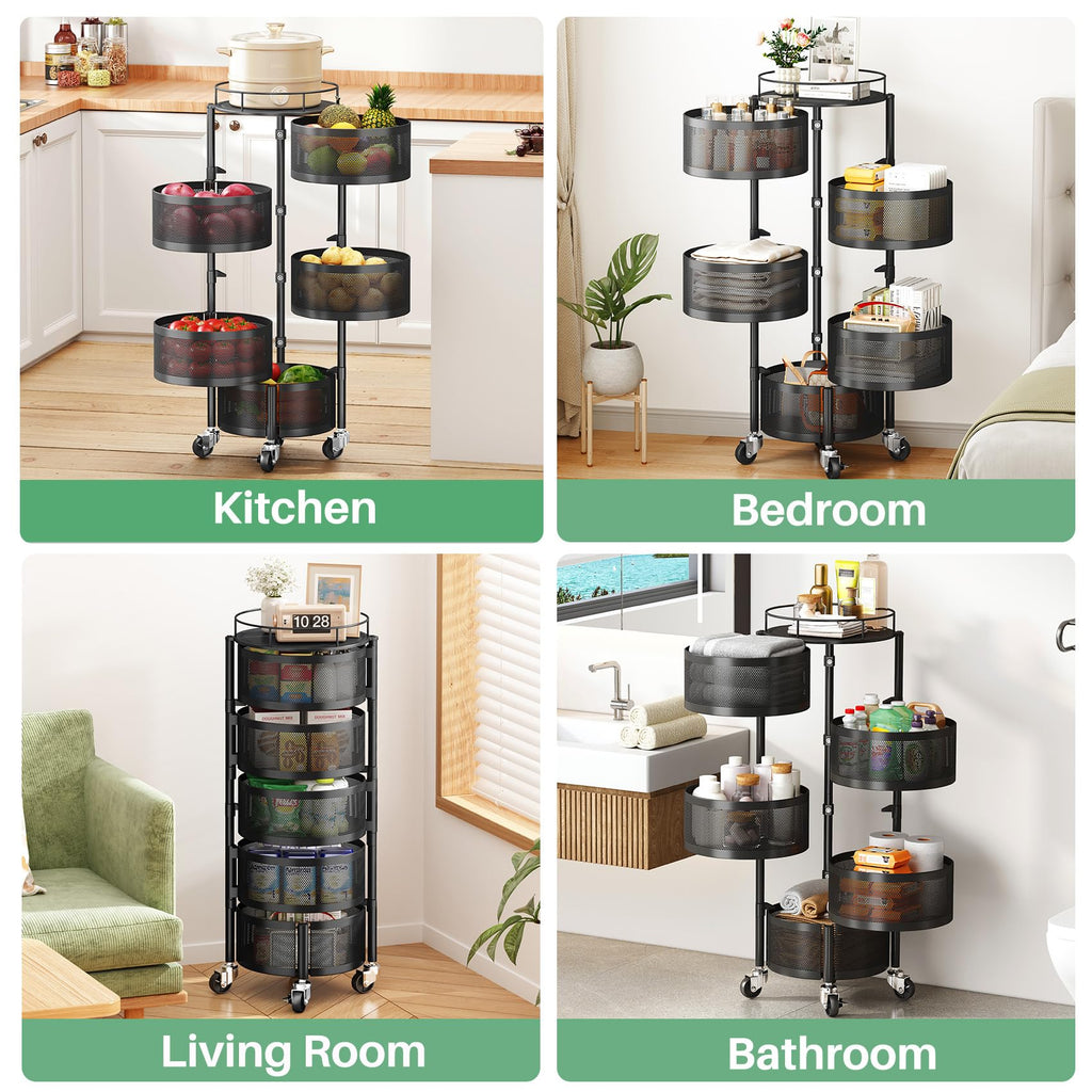 5 Tier Rotating Fruit Vegetable Basket Stand N1288
