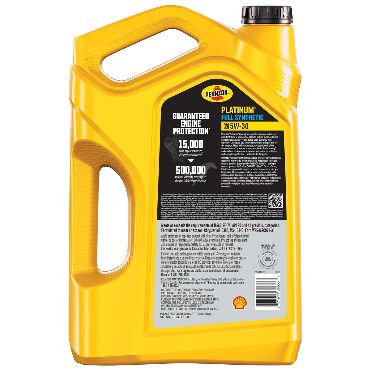 Full Synthetic 5W-30 Motor Oil, 5 Quart J5680