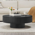 Black Round Coffee Table with Base L352