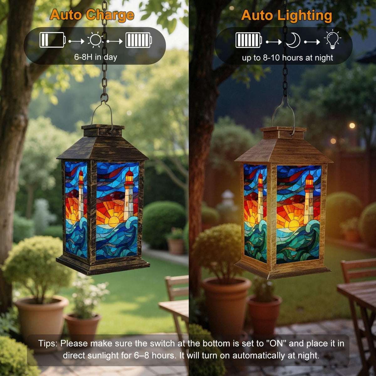 Solar Powered Waterproof Outdoor Hanging Lantern Q122