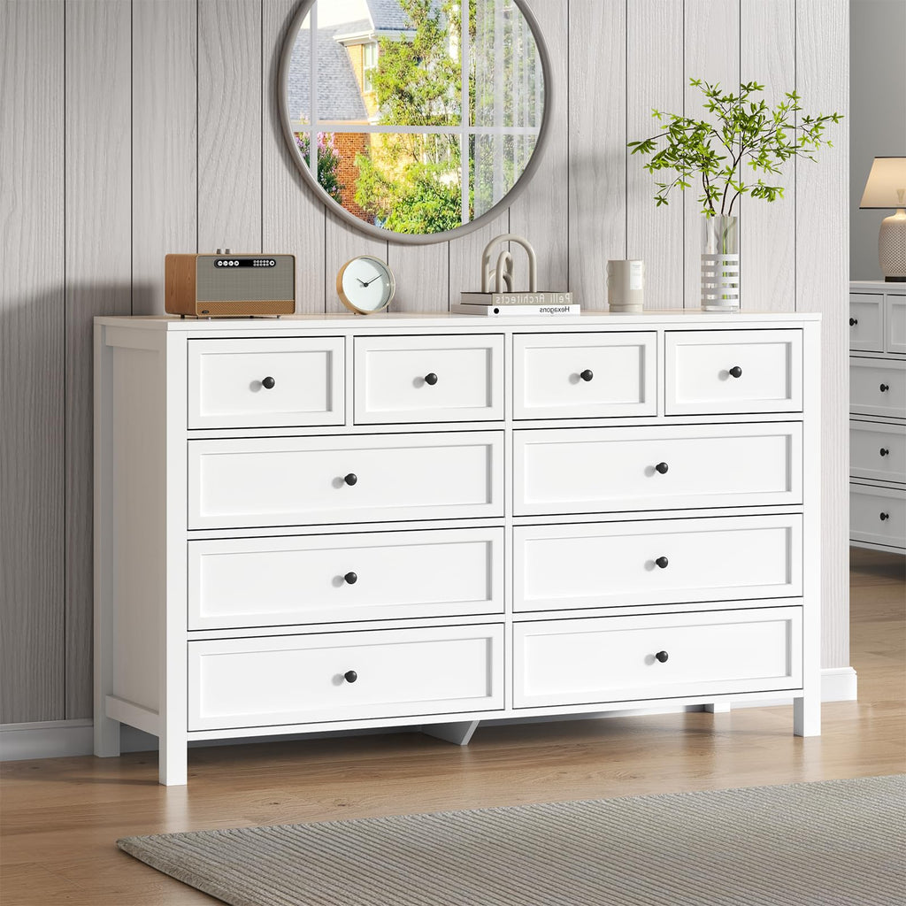 White 10 Drawers Dresser I6006