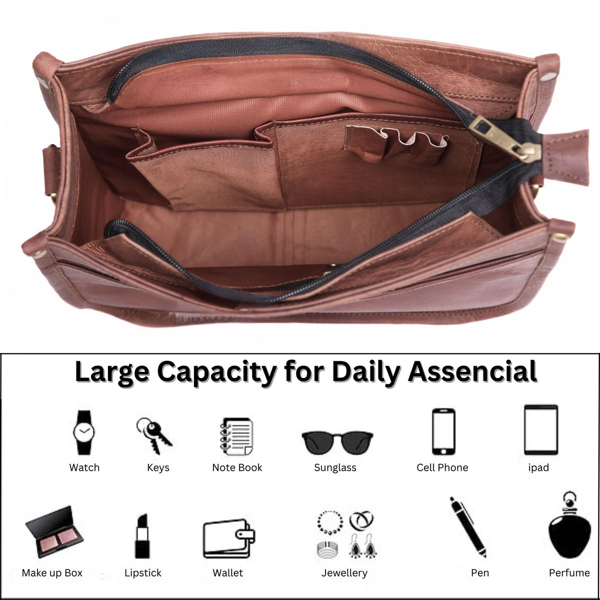 Genuine Leather Crossbody Purse X221329