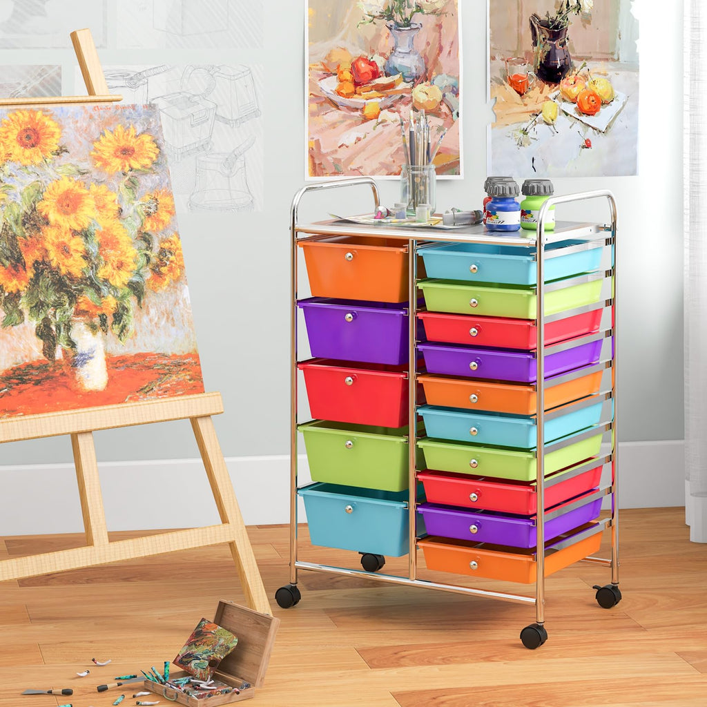 15 Drawer Rolling Storage Cart F6721