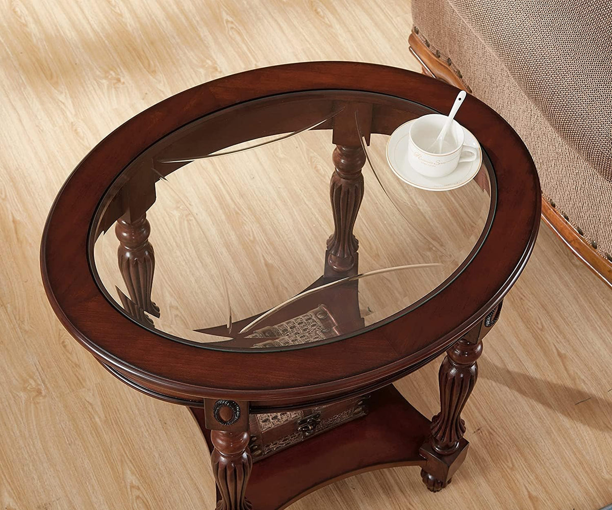 Solid Wood Oval End Table R95676