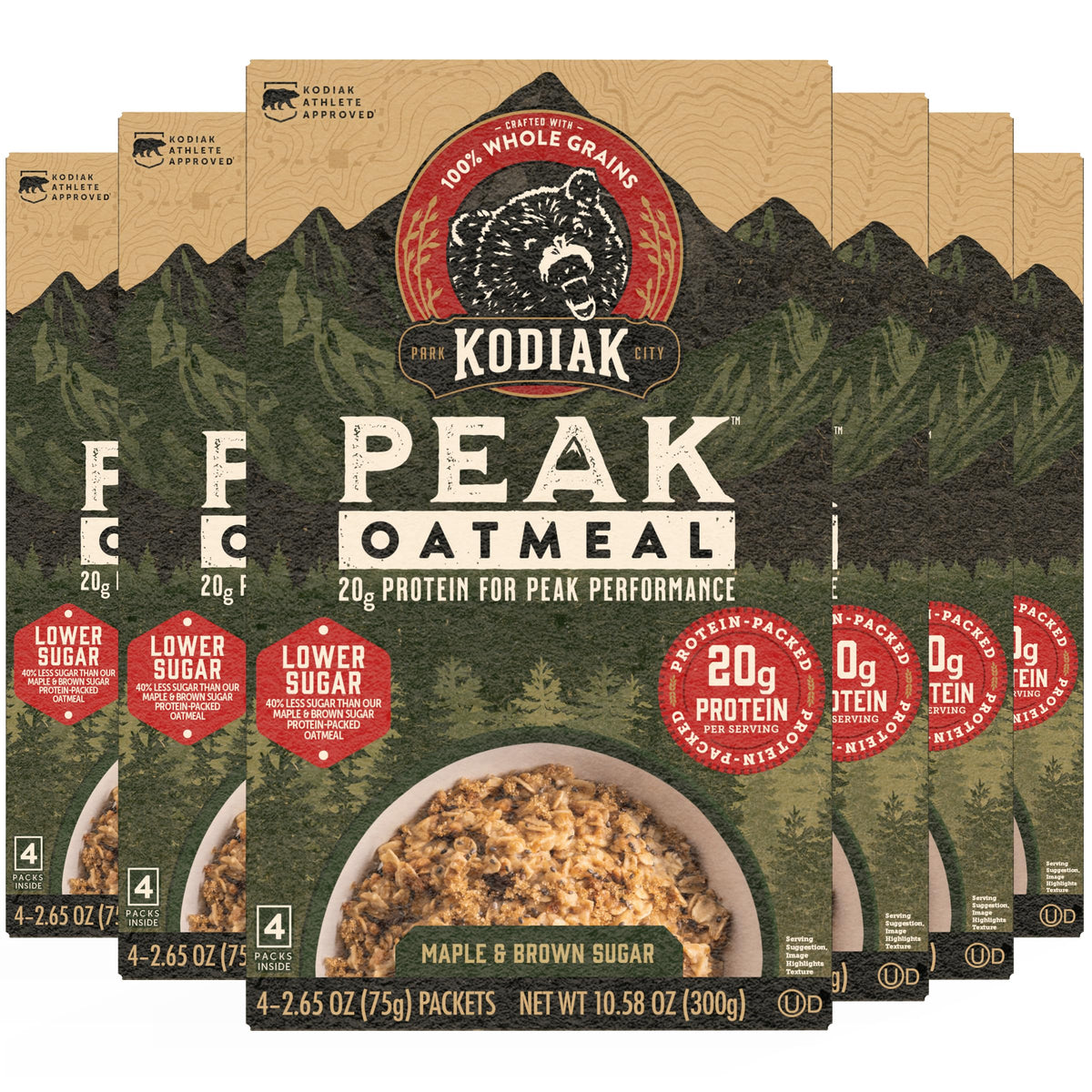 Instant Oatmeal, Maple Brown Sugar, High Protein, 6pk R816
