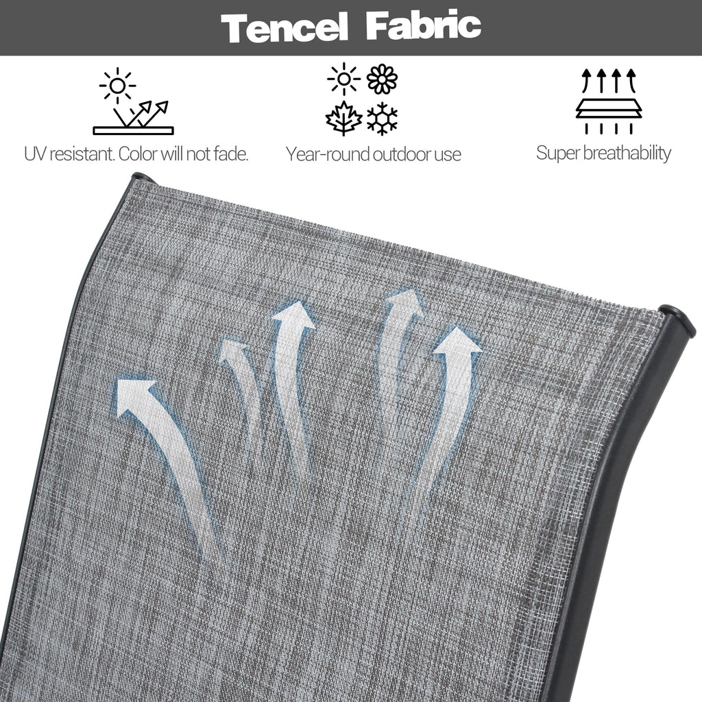 Grey Set of 4 Stackable Textilene Metal Patio Chairs D854950