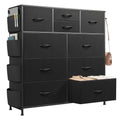 Black 10 Drawer Fabric Dresser D438047