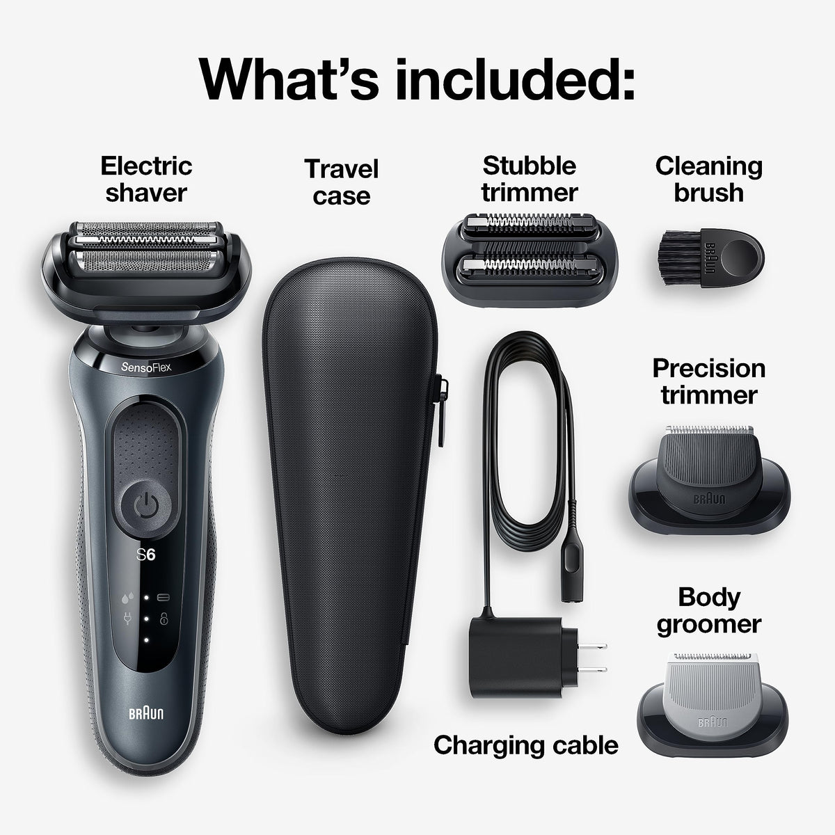 Electric Razor Wet & Dry Rechargeable Cordless Foil Shaver Black S871060