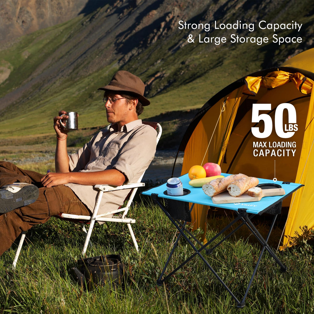Folding Camping Table with 2 Cup Holders C786422