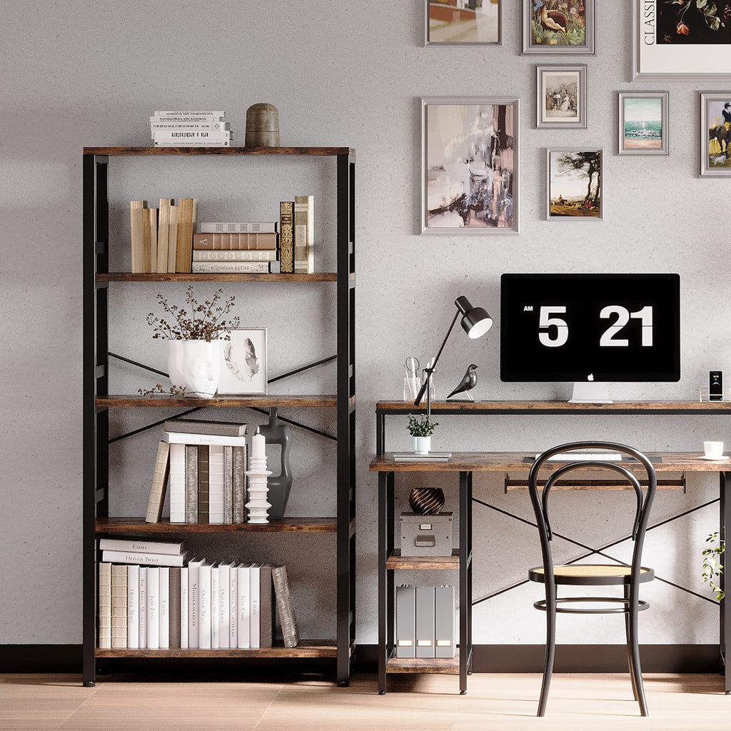 31.5" 5-Tier Industrial Bookshelf O24641